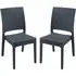 Fishkill Rattan Dining Chairs Pair - Dark Grey