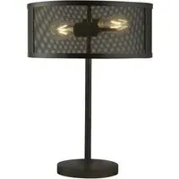 Fishnet 2 Light Metal Table Lamp - Black
