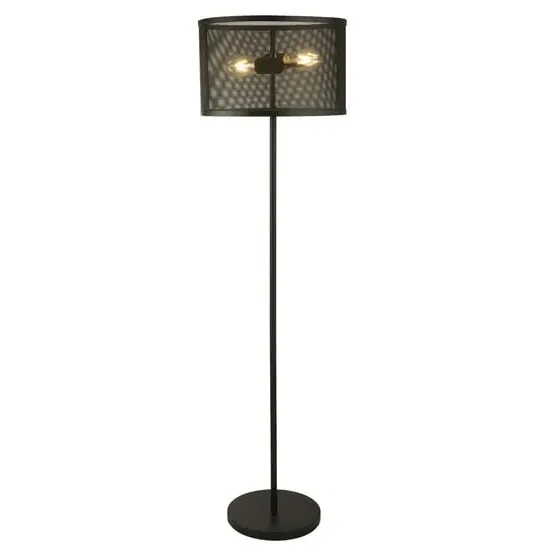 Fishnet 2 Lights Floor Lamp - Black, Steel