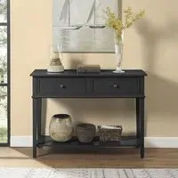 Fishtoft Console Table with Tapered Legs - Black, Wood