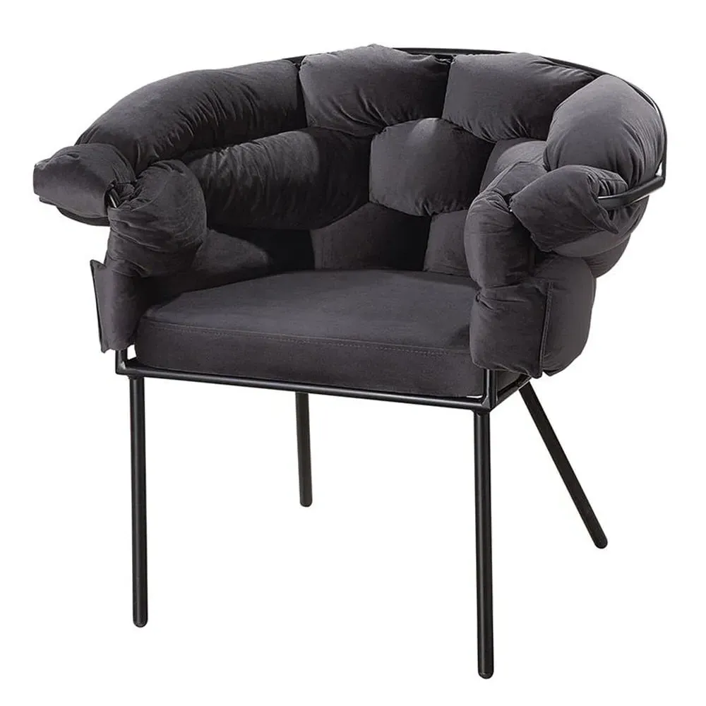 Fitchburg Fabric Armchair with Metal Legs - Anthracite image