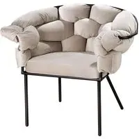 Fitchburg Fabric Armchair with Metal Legs - Beige