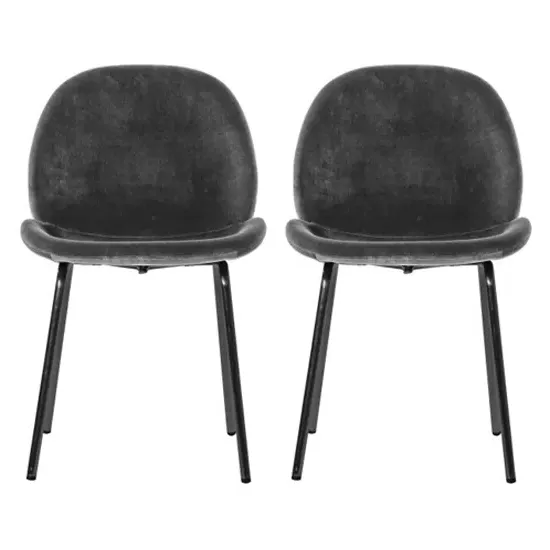 Flanaven Dining Chair (Set of 2) - Dark Grey, Velvet product