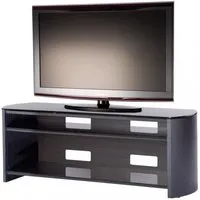 Flare TV Stand with 2 Shelves - Black, Wood