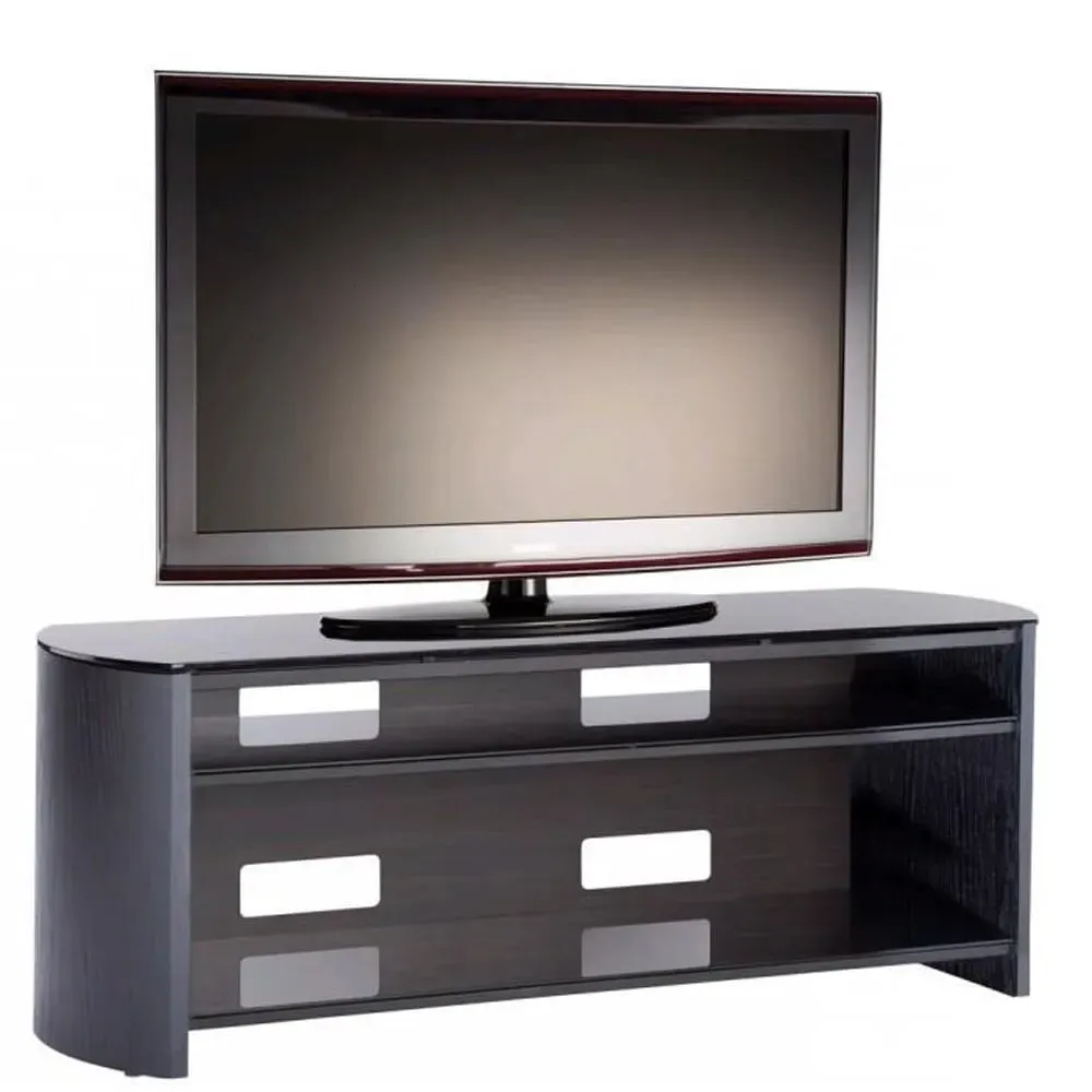 Flare TV Stand with 2 Shelves - Black, Wood image