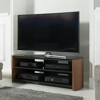 Flare TV Stand with 2 Shelves - Walnut, Wood