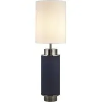 Flask Table Lamp - White, Navy Blue