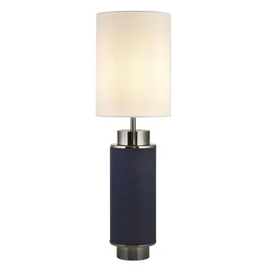 Flask Table Lamp - White, Navy Blue