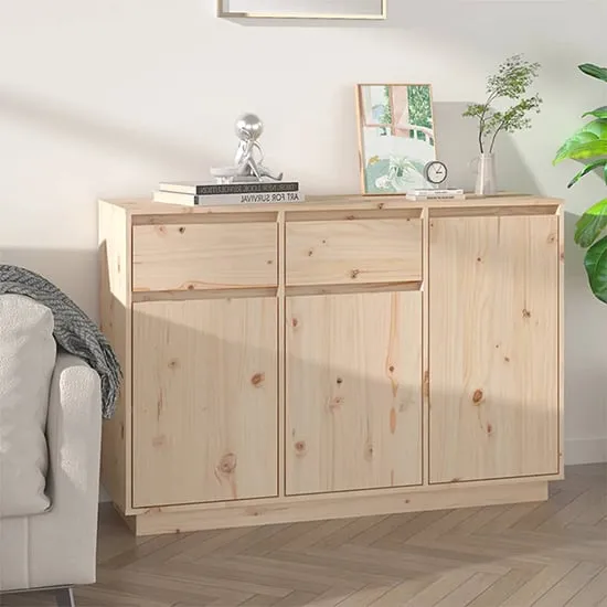 Flavius Sideboard with 3 Doors 2 Drawers - Natural, Pine