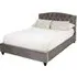 Flegetonte Double Bed with Diamond Tufting - Brushed Steel, Velvet