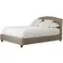 Flegetonte Double Bed with Diamond Tufting - Mink, Velvet