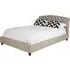 Flegetonte King Size Bed - Beige, Hopsack Fabric