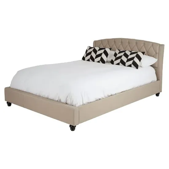 Flegetonte King Size Bed - Beige, Hopsack Fabric image