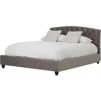Flegetonte King Size Bed - Brushed Steel, Velvet