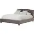 Flegetonte King Size Bed - Brushed Steel, Velvet