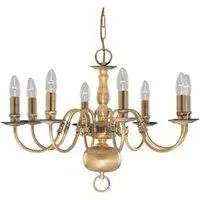 Flemish 8LT Ceiling Light - Antique Brass