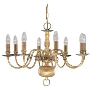 Flemish 8LT Ceiling Light - Antique Brass image