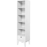 Fletcher Wooden Display Cabinet with 1 Drawer - White