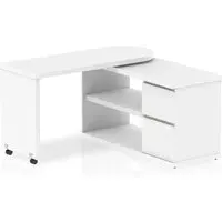 Fleur Rotating Storage Computer Desk - White