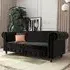 Flex Sofa Bed with Wooden Legs - Black, Velvet