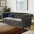 Flex Sofa Bed with Wooden Legs - Grey, Velvet