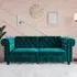 Flex Sofa Bed with Wooden Legs - Teal, Velvet