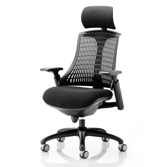 Flex Task Office Chair with Headrest - Black, Fabric