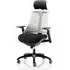 Flex Task Office Chair with Headrest - Black Frame, White Back