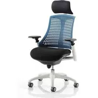 Flex Task Office Chair with Headrest - Blue, Fabric