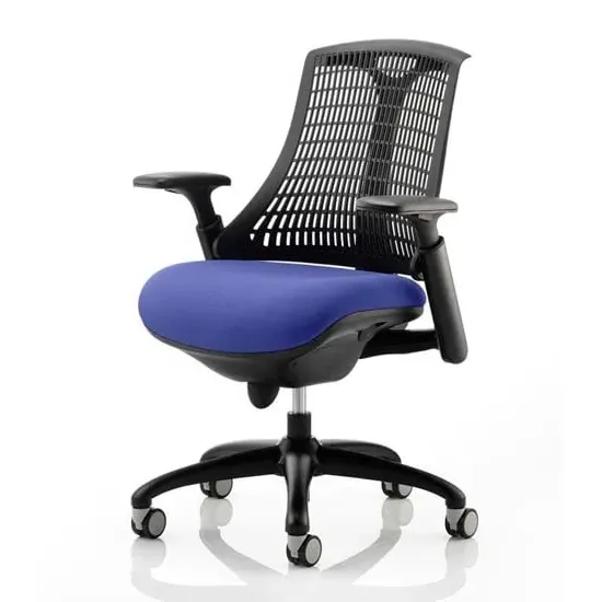 Flex Task Office Chair with Headrest - Blue, Fabric