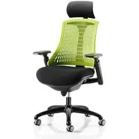 Flex Task Office Chair with Headrest - Green, Fabric