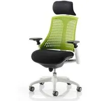 Flex Task Office Chair with Headrest - Green, Fabric