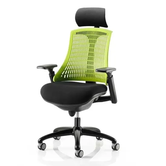 Flex Task Office Chair with Headrest - Green, Fabric