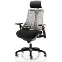 Flex Task Office Chair with Headrest - Grey, Fabric
