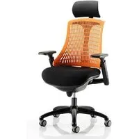 Flex Task Office Chair with Headrest - Orange, Fabric