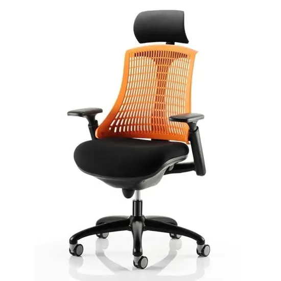 Flex Task Office Chair with Headrest - Orange, Fabric