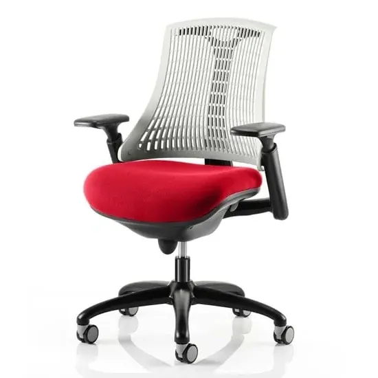 Flex Task Office Chair with Headrest - White Back, Bergamot