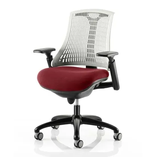 Flex Task Office Chair with Headrest - White Back, Ginseng