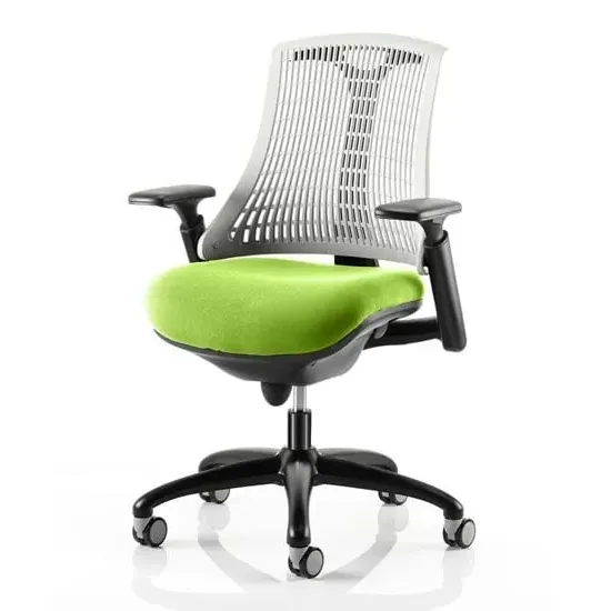 Flex Task Office Chair with Headrest - White Back, Myrrh Green