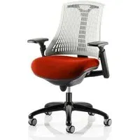 Flex Task Office Chair with Headrest - White Back, Tabasco Red