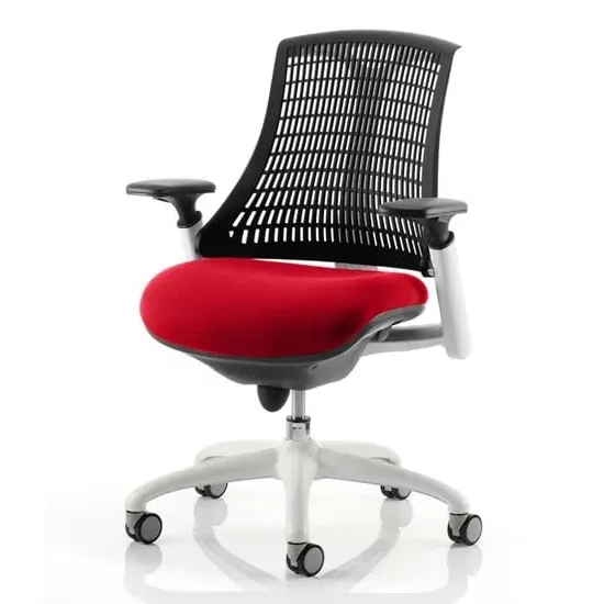 Flex Task Office Chair with Headrest - White Frame, Bergamot Cherry