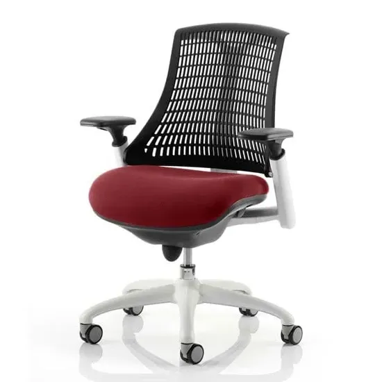 Flex Task Office Chair with Headrest - White Frame, Ginseng Chilli