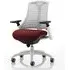 Flex Task Office Chair with Headrest - White Frame, Red Back