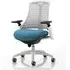 Flex Task Office Chair with Headrest - White Frame, Teal Back