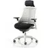 Flex Task Office Chair with Headrest - White Frame, White Back