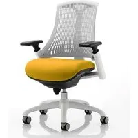 Flex Task Office Chair with Headrest - White Frame, Yellow Back