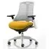 Flex Task Office Chair with Headrest - White Frame, Yellow Back