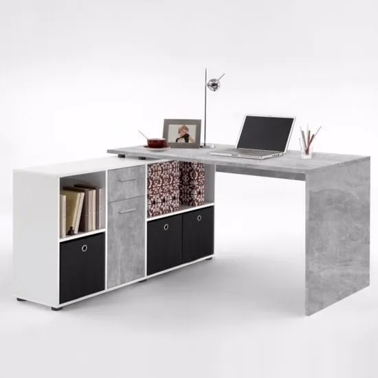 Flexi Corner Computer Desk with Storage - Atelier, White