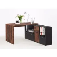 Flexi Corner Computer Desk with Storage - Dark, Matera