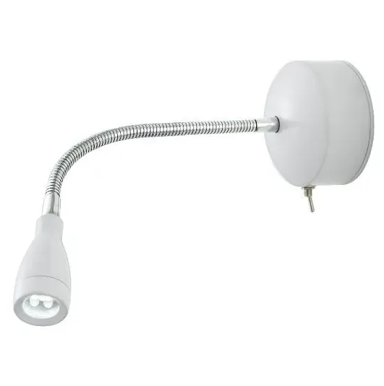 Flexible Six LED Reading Light with Toggle Switch - White